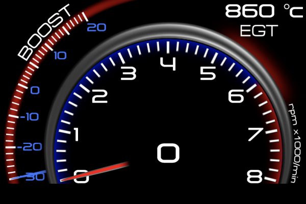 Universal Multi Function Gauge Display Boost, RPM, Speed, EGT for Double DIN Head Unit with sensors