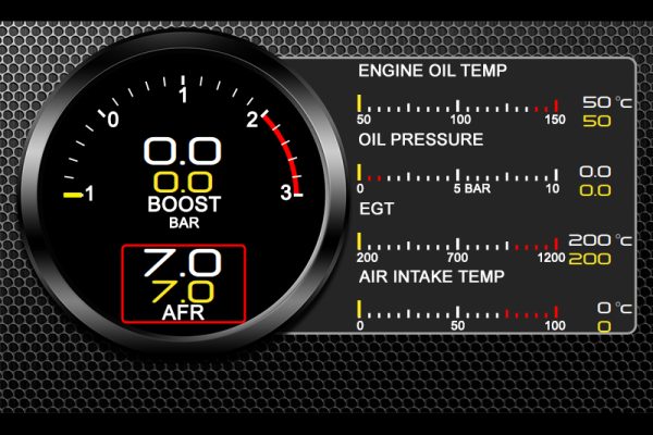 Universal Multi Function Gauge Display for Double DIN Head Unit with sensors