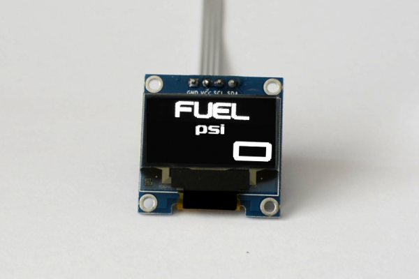 OLED 1.3" digital single fuel pressure gauge with large digits