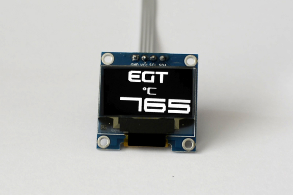 OLED digital single EGT (Exhaust Gas Temperature) gauge with large digits